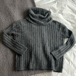 cashmere project dark grey turtleneck sweater
